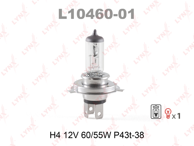 Лампа накаливания галогенная, блистер x1 (H4 12V 60/55W P43t-38)