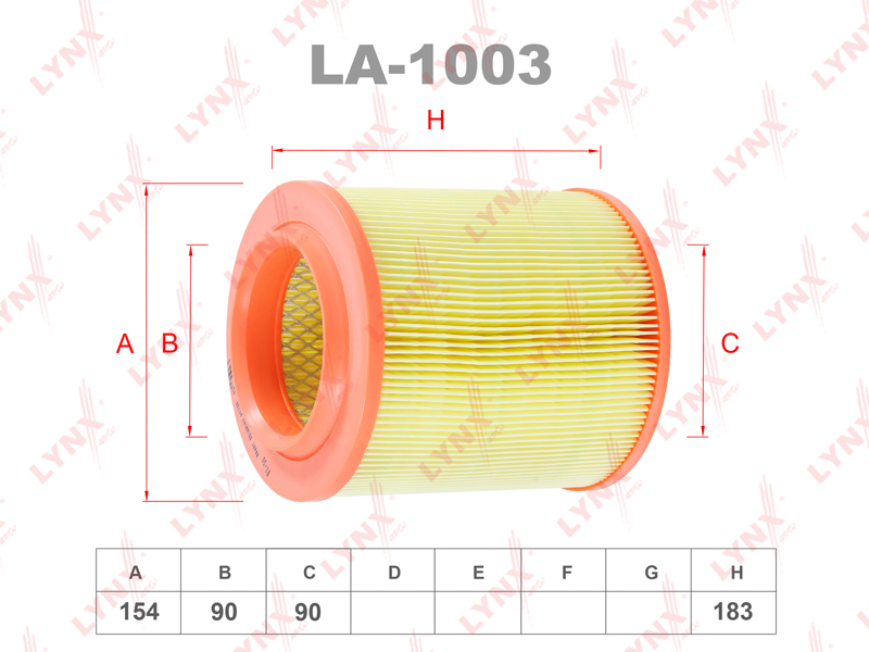 Фильтр воздушный (A8) LYNX LA1003 аналог 4E0129620C