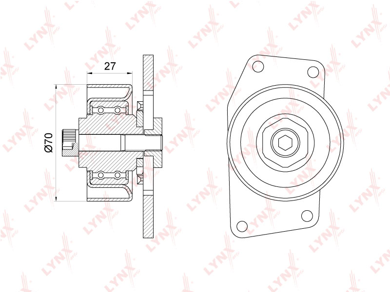 Натяжной ролик приводного ремня, в сборе
